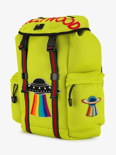 Gucci Hollywood-embroidered Mesh Backpack In Yellow Multi | ModeSens
