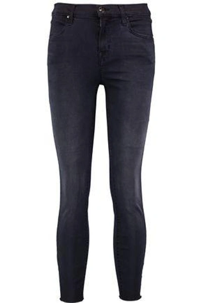Shop J Brand Woman Alana High-rise Cropped Skinny Jeans Anthracite