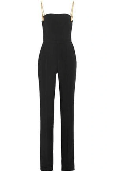 Shop Antonio Berardi Chain-embellished Stretch-cady Jumpsuit In Black
