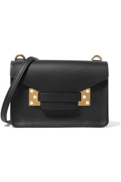 Shop Sophie Hulme Milner Nano Matte-leather Shoulder Bag In Black