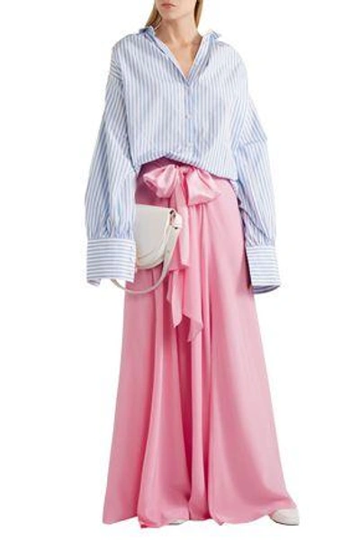 Shop Tome Woman Silk-charmeuse Maxi Skirt Pink