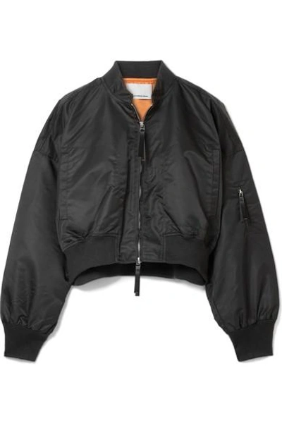 Shop Alexander Wang T Cropped Shell Bomber Jacket In Black