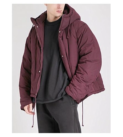 Yeezy Season 5 Oversized Cotton-canvas Puffer Jacket In Oxblood | ModeSens