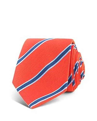 Shop Thomas Pink Sudbury Stripe Woven Classic Tie In Orange/navy