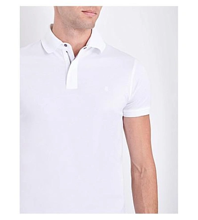 Shop Ralph Lauren Slim-fit Cotton-piqué Polo Shirt In Classic White