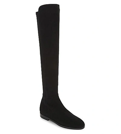 Shop Lk Bennett Archana Suede Over-the-knee Boots In Bla-black