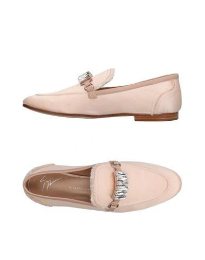 Shop Giuseppe Zanotti Loafers In Light Pink