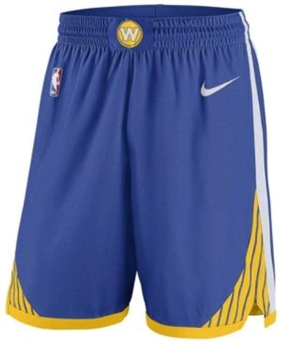 Shop Nike Men's Golden State Warriors Icon Swingman Shorts In Blue/white/yellow