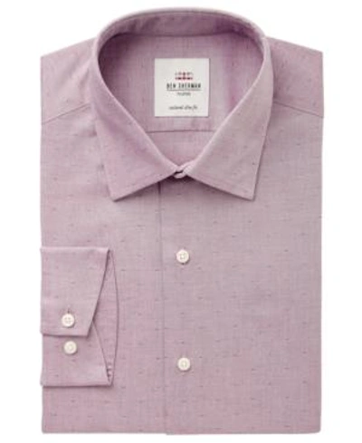 Shop Ben Sherman Men's Slim-fit Wine Pinpoint Dobby Dress Shirt In Lt/paspink