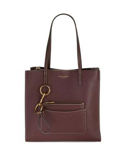Shop Marc Jacobs Shopper Leather Tote In Blackberry