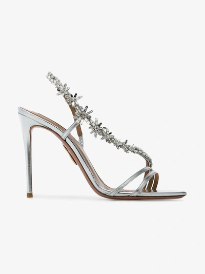 Shop Aquazzura 'chateau' Sandalen In Metallic