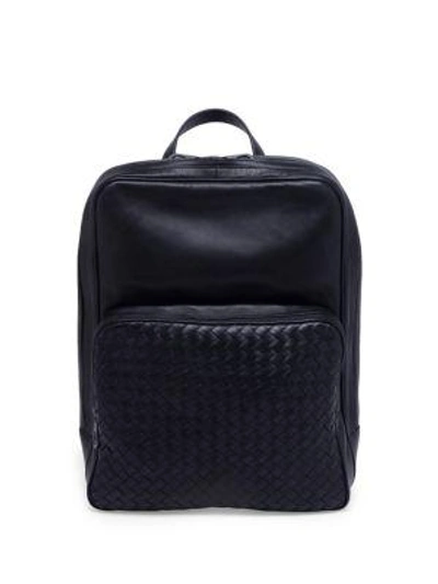 Shop Bottega Veneta Zippered Leather Backpack In Black