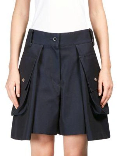 Shop Sacai Cotton Twill Skirt In Navy