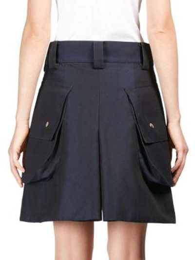 Shop Sacai Cotton Twill Skirt In Navy