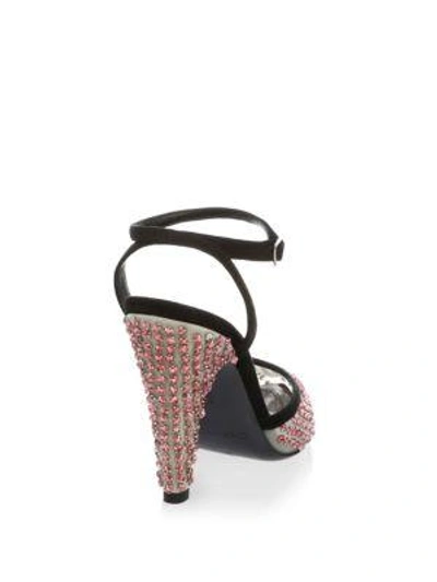 Shop Calvin Klein 205w39nyc Kaileah Crystal Pumps With Sequin Socks In Pink Natural