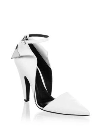 Shop Calvin Klein 205w39nyc Two-toned Ankle-strap Pumps In White