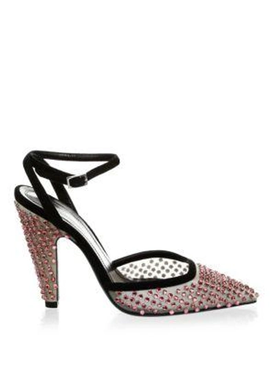 Shop Calvin Klein 205w39nyc Kaileah Crystal Pumps With Sequin Socks In Pink Natural
