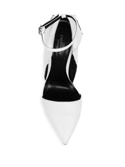 Shop Calvin Klein 205w39nyc Two-toned Ankle-strap Pumps In White
