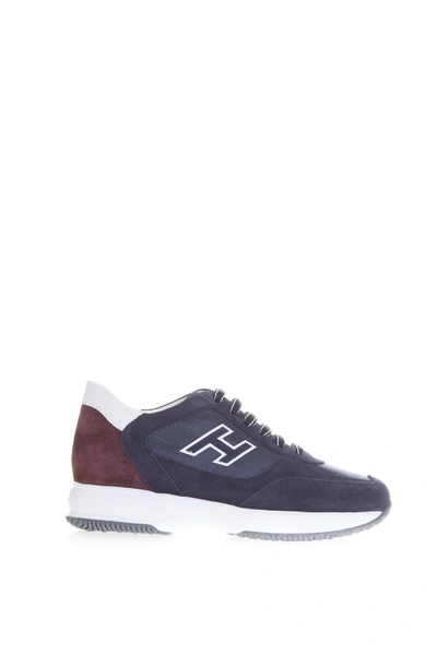 Shop Hogan Interactive Nylon & Suede Sneakers In Blue