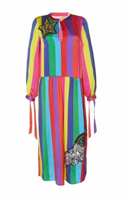 Shop Mira Mikati Sequin Monster Rainbow Dress In Multi
