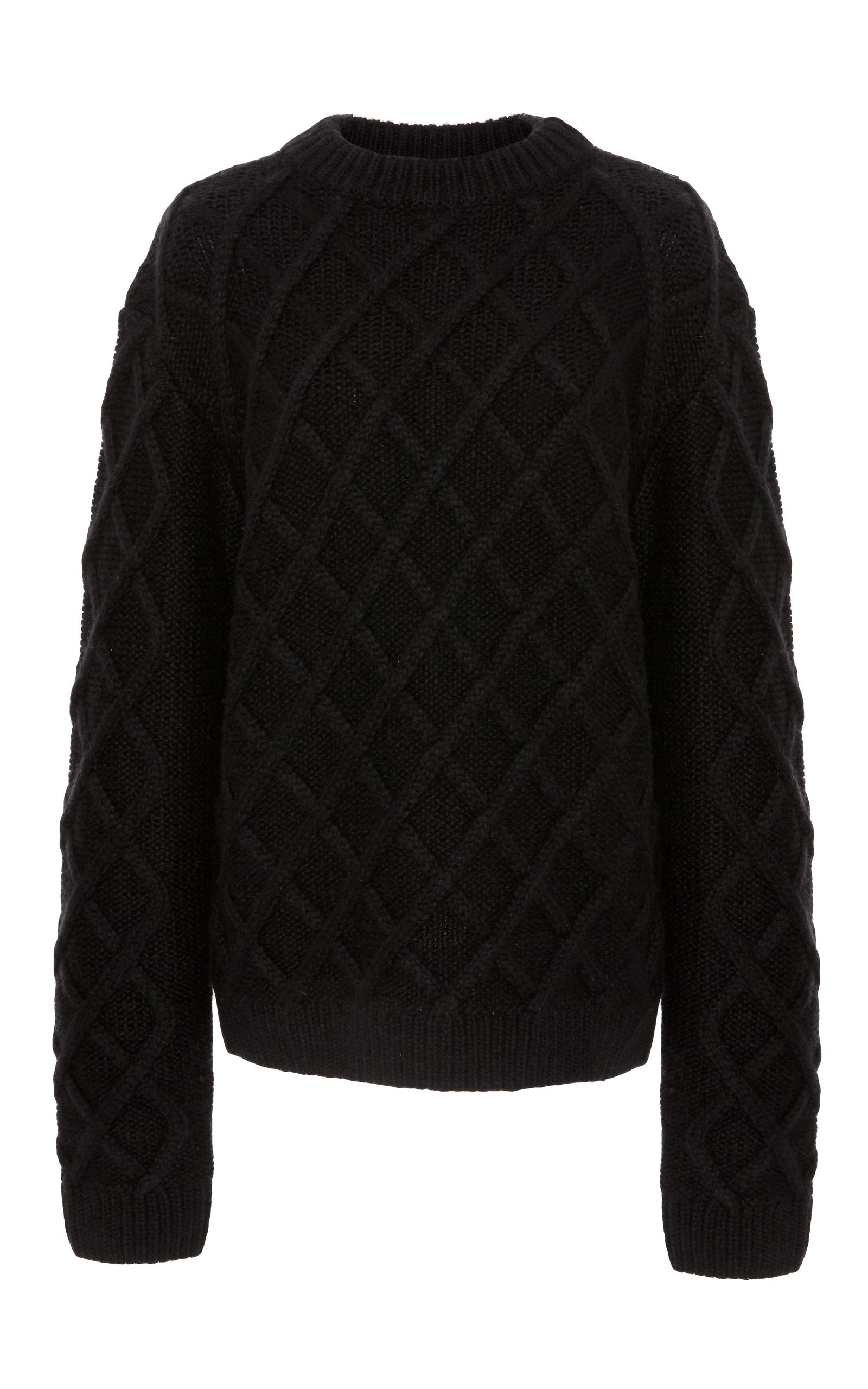 Protagonist Cable Knit Pullover In Black | ModeSens