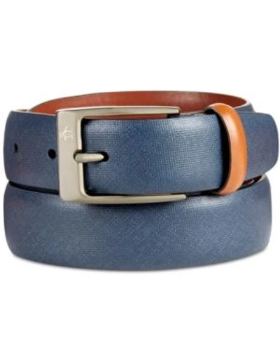 Shop Original Penguin Men's Sun Tanned Leather Belt In Navy