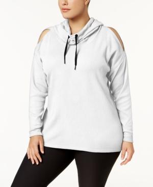 plus size cold shoulder hoodie