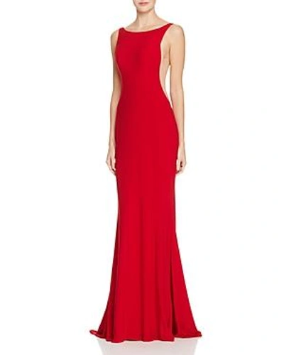 Shop Faviana Couture Illusion Side Gown - 100% Exclusive In Ruby