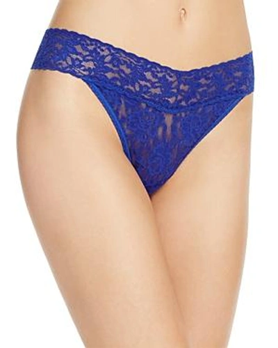 Shop Hanky Panky Original-rise Thong In Midnight Blue