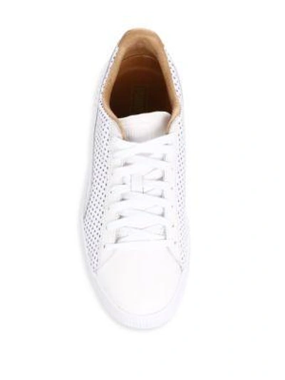 Shop Puma Clyde Colorblock Leather Sneakers In White