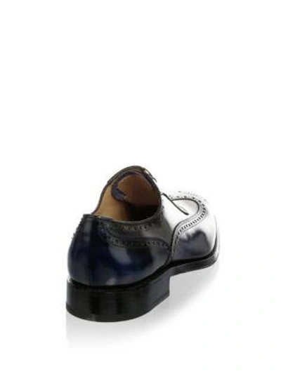 Shop Ferragamo Domenico Medallion Wingtips In Royal Blue