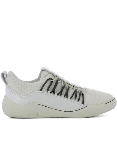 Shop Lanvin White Fabric Sneakers