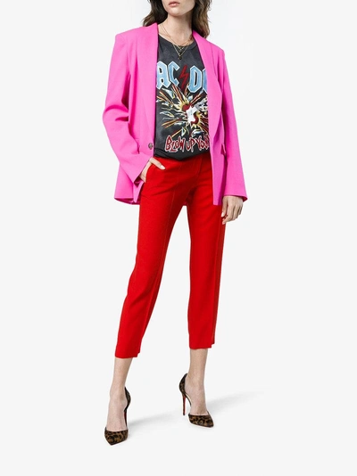 Shop Alexander Mcqueen Mid Rise Slim Fit Cropped Trousers In Red