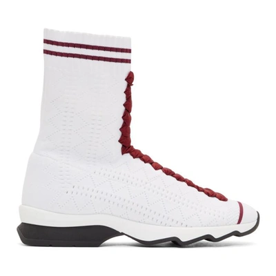 Shop Fendi White Sock High-top Sneakers