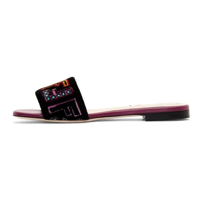 Shop Fendi Multicolor Velvet 'forever ' Sandals