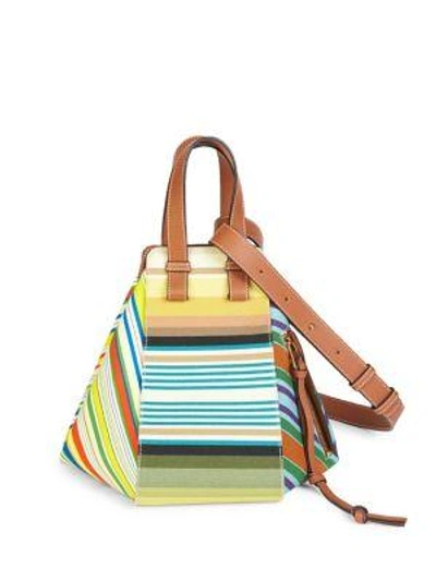 Shop Loewe Small Striped Hammock Shoulder Bag In Multicolor