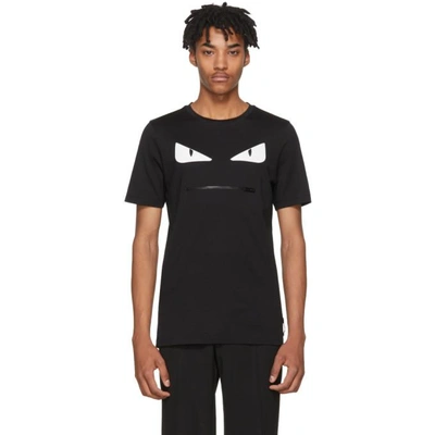 Shop Fendi Black 'bag Bugs' Zip Mouth T-shirt In A1bx F0qa1