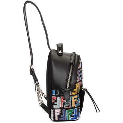 Shop Fendi Black Mini Logo Zaino Backpack