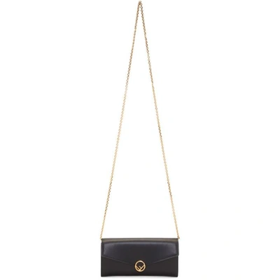 Shop Fendi Black 'f Is ' Chain Wallet Bag