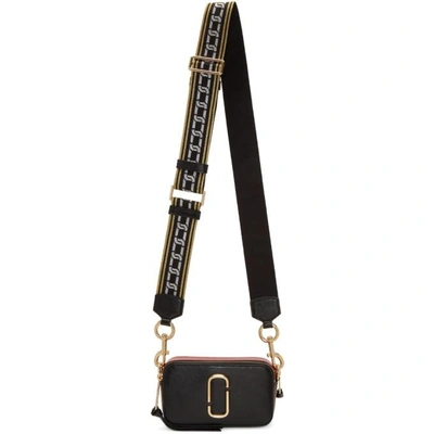 Shop Marc Jacobs Black Small Snapshot Bag In 014blkchian