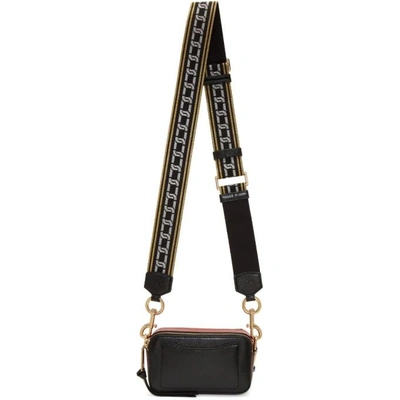 Shop Marc Jacobs Black Small Snapshot Bag In 014blkchian