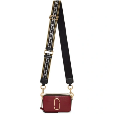 Marc Jacobs The Snapshot Camera Bag Black/Burgundy/White/Gold