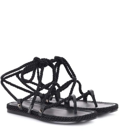 Shop Valentino Garavani Torchon Gladiator Sandals In Black