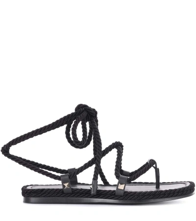 Shop Valentino Garavani Torchon Gladiator Sandals In Black