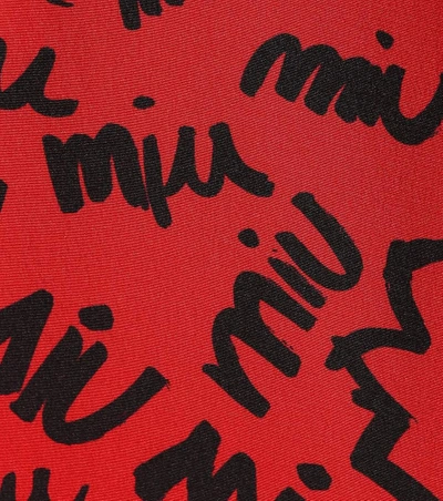 Shop Miu Miu Printed Silk Top In Red
