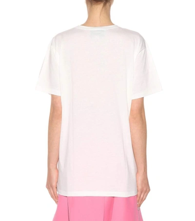 Shop Gucci Printed Cotton T-shirt In Multicoloured