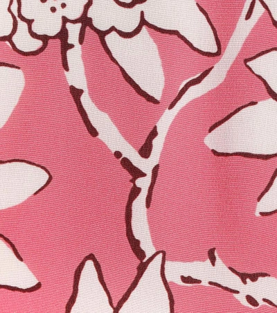 Shop Valentino Floral-printed Silk Top In Pink