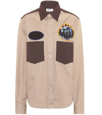 Shop Acne Studios Seattle Cotton-blend Shirt In Beige