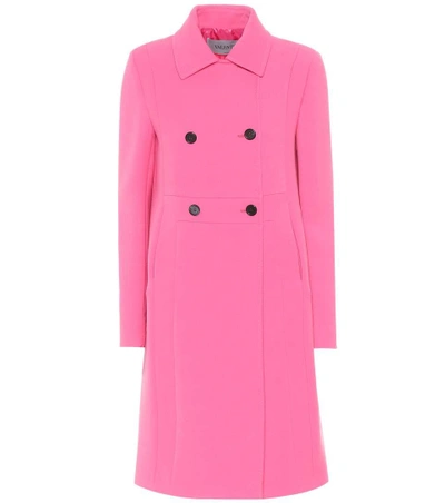 Shop Valentino Double-breasted Wool Coat In Pink