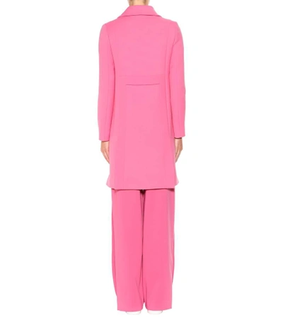 Shop Valentino Double-breasted Wool Coat In Pink